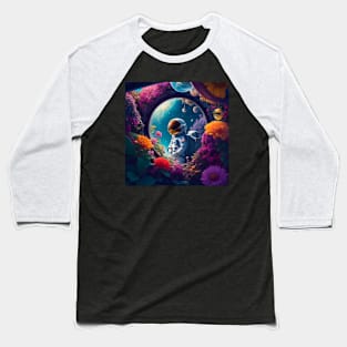 Astronaut on a flower planet Baseball T-Shirt